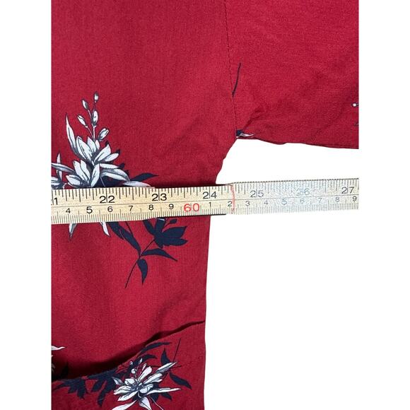 Banana Republic Red Floral Cotton Kimono Duster Cardigan Lightweight Boho | OSFM - Picture 8 of 11